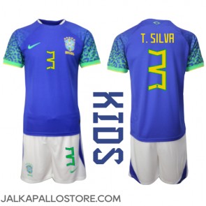 Brasilia Thiago Silva #3 Vieraspaita Lapsille MM-kisat 2022 Lyhythihainen (+ shortsit)